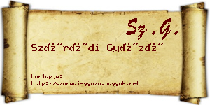 Szórádi Győző névjegykártya